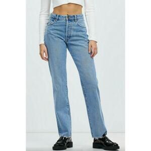 Rollas Classic Straight High Rise Blue Denim Jeans - 25  - Pre-Owned